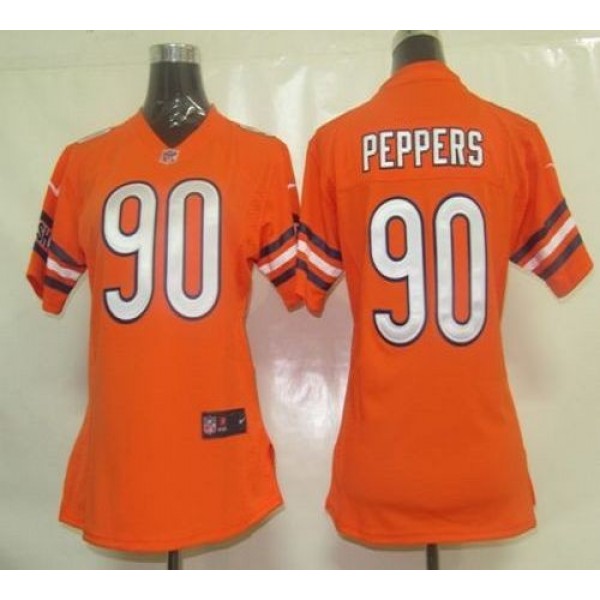 Women's Bears #90 Julius Peppers Orange Alternate Stitched NFL Elite Jersey