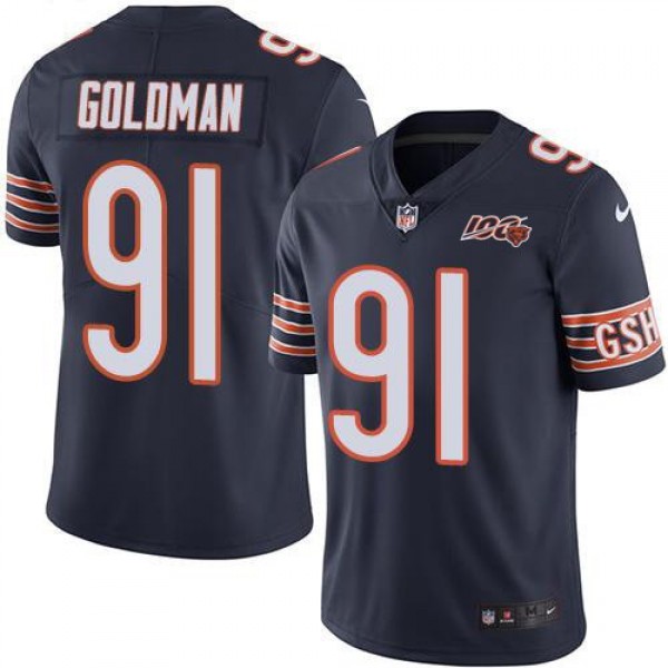 Nike Bears #91 Eddie Goldman Navy Blue Team Color Men's 100th Season Stitched NFL Vapor Untouchable Limited Jersey
