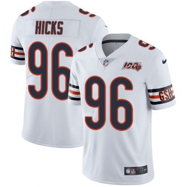 Nike Bears #96 Akiem Hicks White Men's 100th Season Stitched NFL Vapor Untouchable Limited Jersey