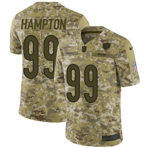 Nike Bears #99 Dan Hampton Camo Men's Stitched NFL Limited 2018 Salute To Service Jersey