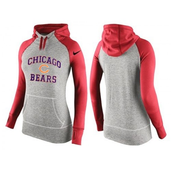 Women's Chicago Bears Hoodie Grey Red Jersey