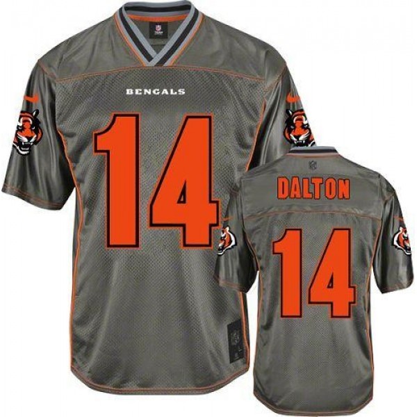 Nike Bengals #14 Andy Dalton Grey Men's Stitched NFL Elite Vapor Jersey