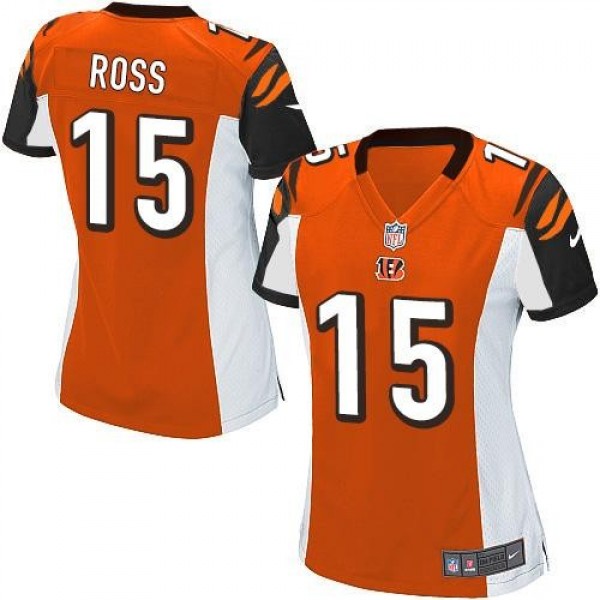 Women's Bengals #15 John Ross Orange Alternate Stitched NFL Elite Jersey