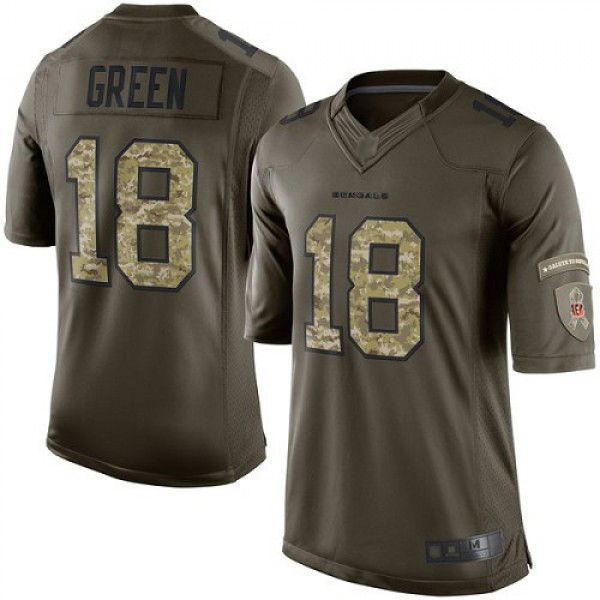 Nike Bengals #18 A.J. Green Green Men's Stitched NFL Limited 2015 Salute to Service Jersey
