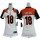 Women's Bengals #18 AJ Green White With C Patch Stitched NFL Elite Jersey