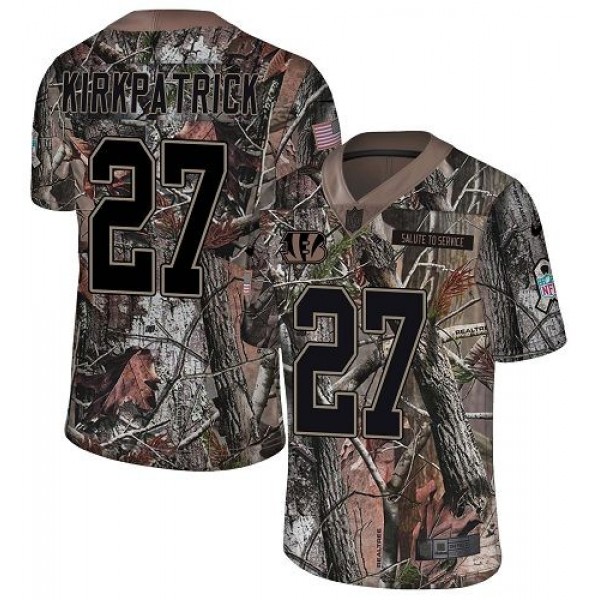 Nike Bengals #27 Dre Kirkpatrick Camo Men's Stitched NFL Limited Rush Realtree Jersey