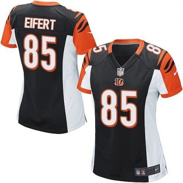 Women's Bengals #85 Tyler Eifert Black Team Color Stitched NFL Elite Jersey