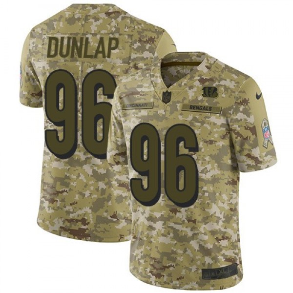 Nike Bengals #96 Carlos Dunlap Camo Men's Stitched NFL Limited 2018 Salute To Service Jersey