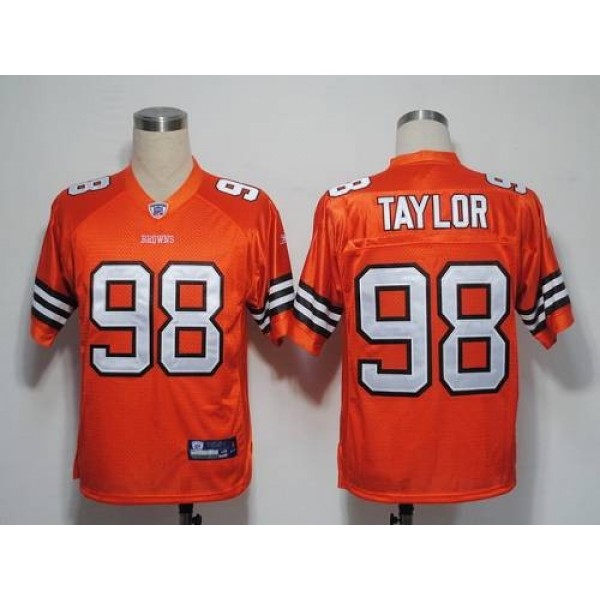 Browns #98 Phil Taylor Orange Stitched NFL Jersey