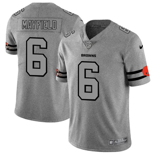 Cleveland Browns #6 Baker Mayfield Men's Nike Gray Gridiron II Vapor Untouchable Limited NFL Jersey