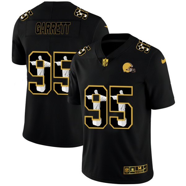 Cleveland Browns #95 Myles Garrett Men's Nike Carbon Black Vapor Cristo Redentor Limited NFL Jersey