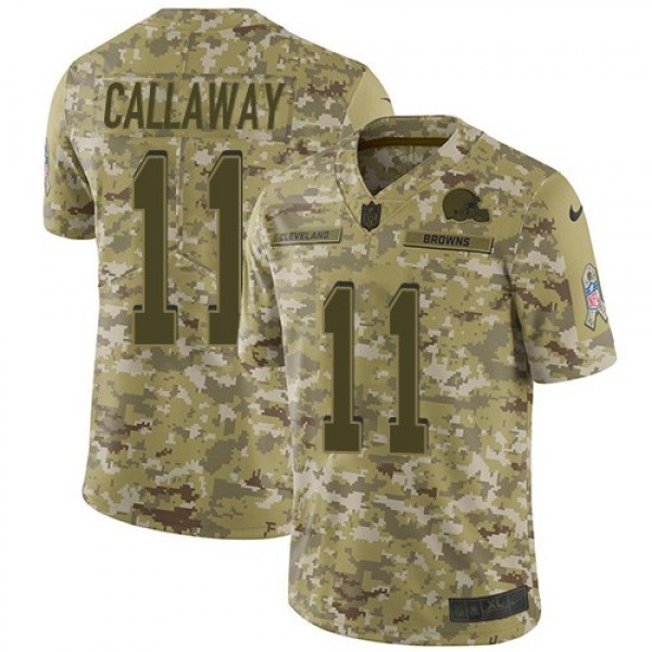 Nike Browns #11 Antonio Callaway Camo Men's Stitched NFL Limited 2018 Salute To Service Jersey