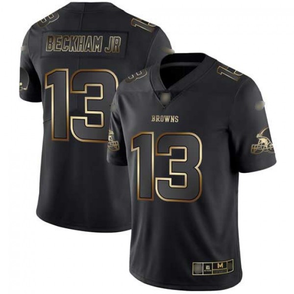 Nike Browns #13 Odell Beckham Jr Black/Gold Men's Stitched NFL Vapor Untouchable Limited Jersey