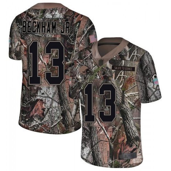 Nike Browns #13 Odell Beckham Jr Camo Men's Stitched NFL Limited Rush Realtree Jersey