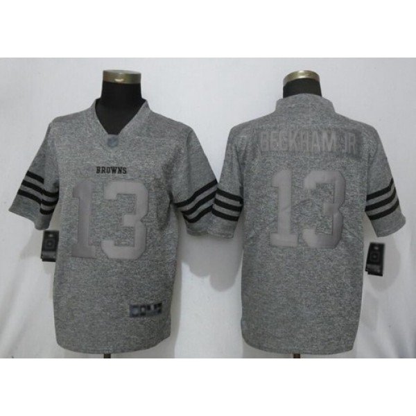 Nike Browns #13 Odell Beckham Jr Gray Men's Stitched NFL Limited Gridiron Gray Jersey