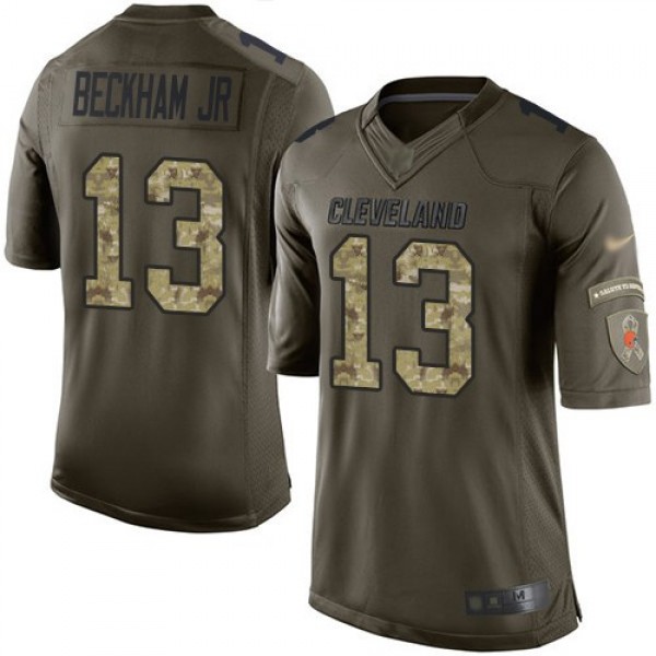 Nike Browns #13 Odell Beckham Jr Green Men's Stitched NFL Limited 2015 Salute to Service Jersey