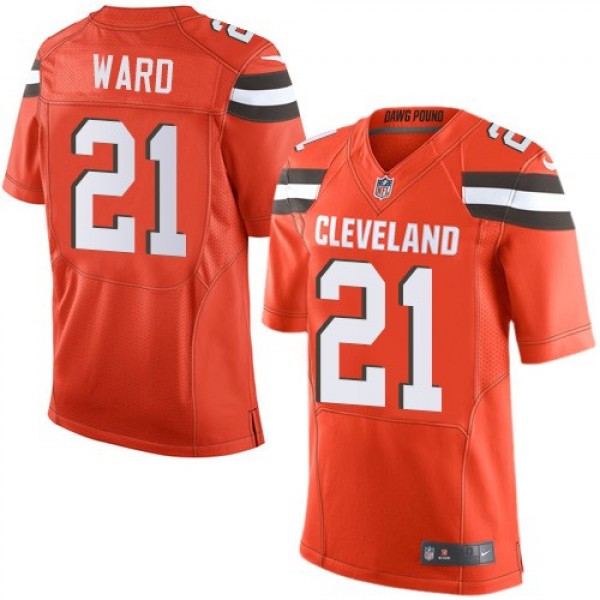 Nike Browns #21 Denzel Ward Orange Alternate Men's Stitched NFL Elite Jersey