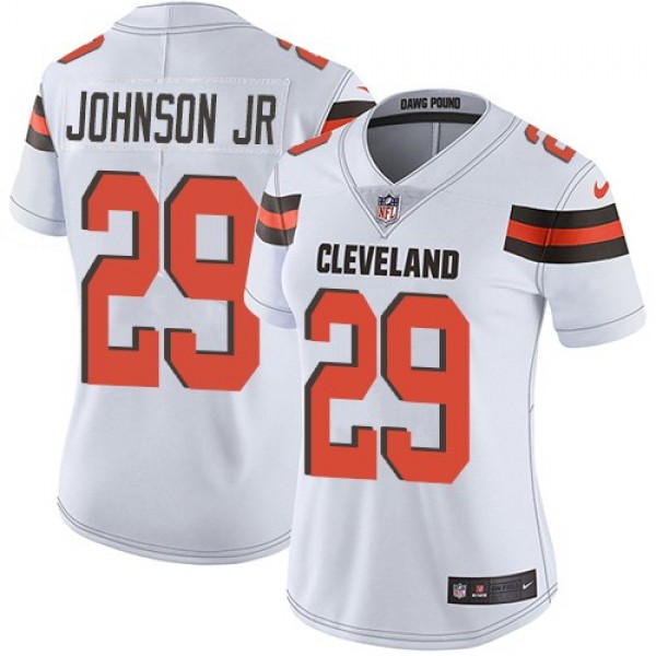Women's Browns #29 Duke Johnson Jr White Stitched NFL Vapor Untouchable Limited Jersey