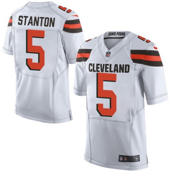 Nike Browns #5 Drew Stanton Jr White Men's Stitched NFL New Elite Jersey