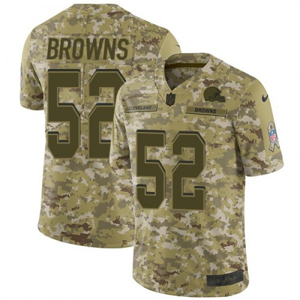 Nike Browns #52 Preston Brown Camo Men's Stitched NFL Limited 2018 Salute To Service Jersey