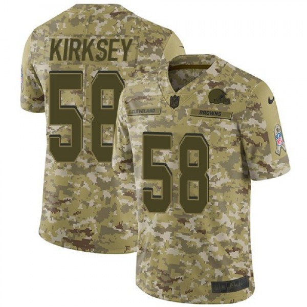 Nike Browns #58 Christian Kirksey Camo Men's Stitched NFL Limited 2018 Salute To Service Jersey