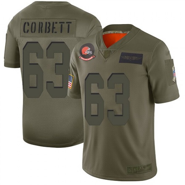 Nike Browns #63 Austin Corbett Camo Men's Stitched NFL Limited 2019 Salute To Service Jersey