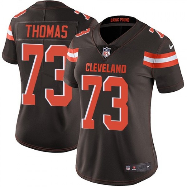 Women's Browns #73 Joe Thomas Brown Team Color Stitched NFL Vapor Untouchable Limited Jersey