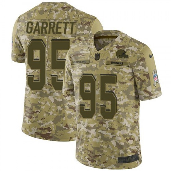 Nike Browns #95 Myles Garrett Camo Men's Stitched NFL Limited 2018 Salute To Service Jersey
