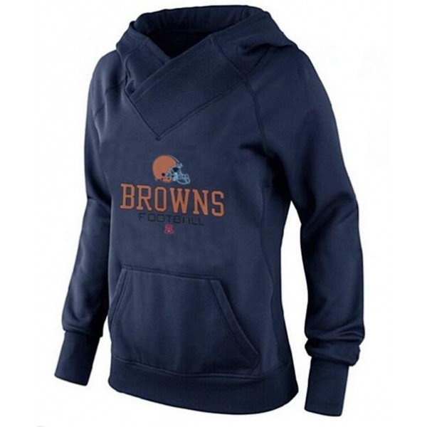 Women's Cleveland Browns Big Tall Critical Victory Pullover Hoodie Navy Blue Jersey