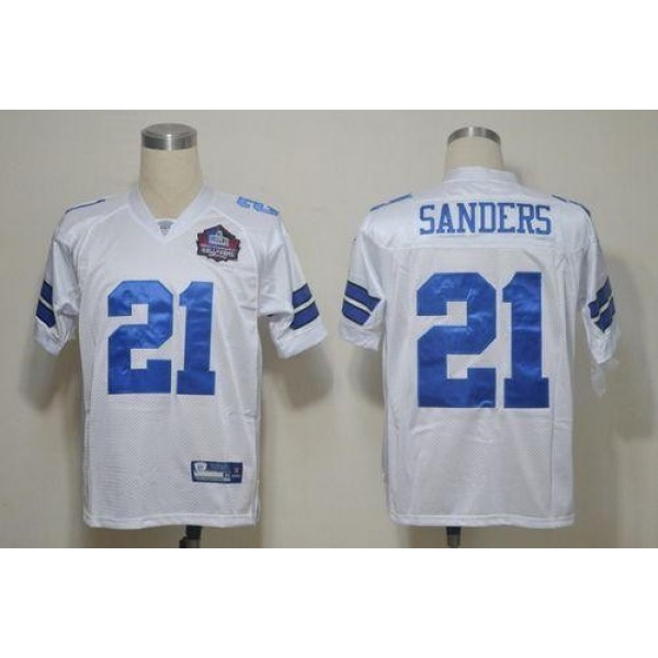 Cowboys #21 Deion Sanders White Hall of Fame 2012 Stitched NFL Jersey
