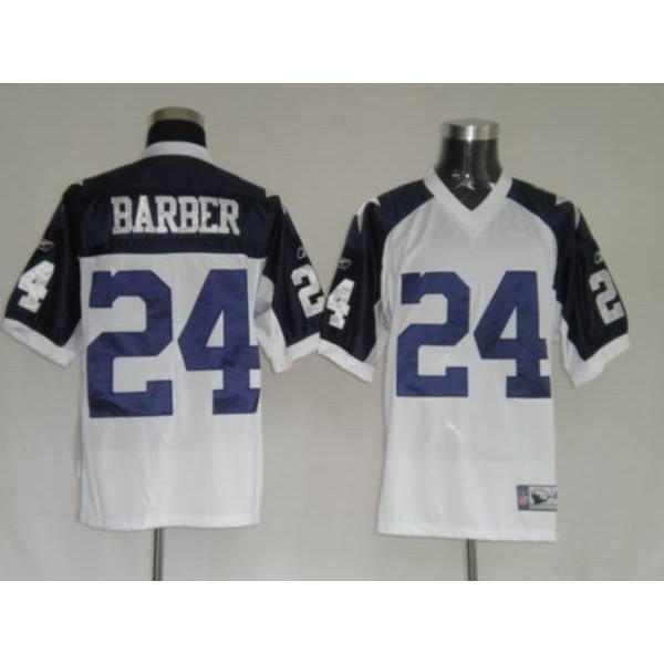 Cowboys #24 Marion Barber White Thanksgiving Stitched Throwback NFL Jersey