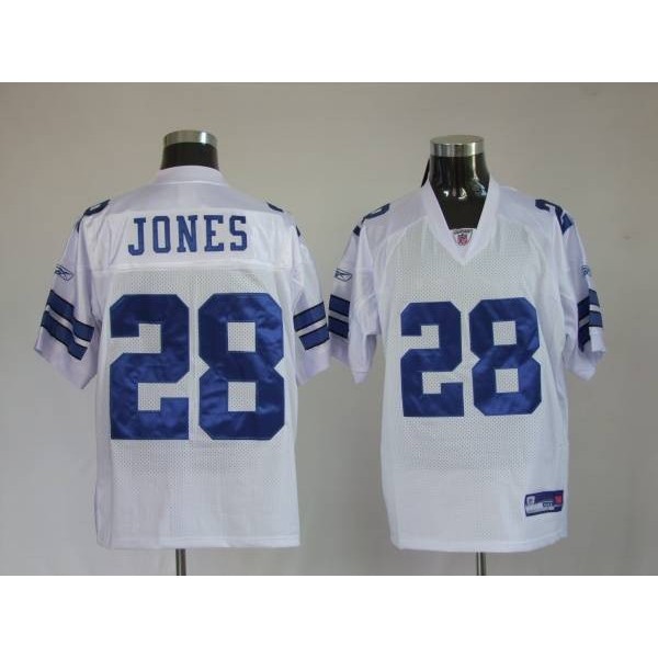 Cowboys #28 Felix Jones White Stitched NFL Jersey