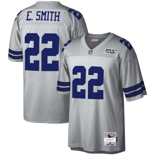 Dallas Cowboys #22 Emmitt Smith Mitchell & Ness NFL 100 Retired Player Platinum Jersey