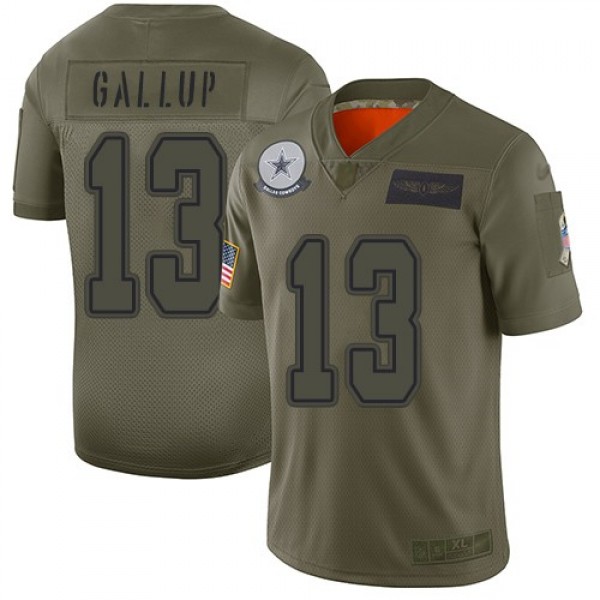 Nike Cowboys #13 Michael Gallup Camo Men's Stitched NFL Limited 2019 Salute To Service Jersey