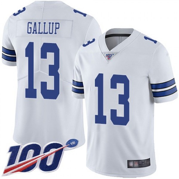 Nike Cowboys #13 Michael Gallup White Men's Stitched NFL 100th Season Vapor Limited Jersey