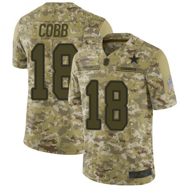 Nike Cowboys #18 Randall Cobb Camo Men's Stitched NFL Limited 2018 Salute To Service Jersey