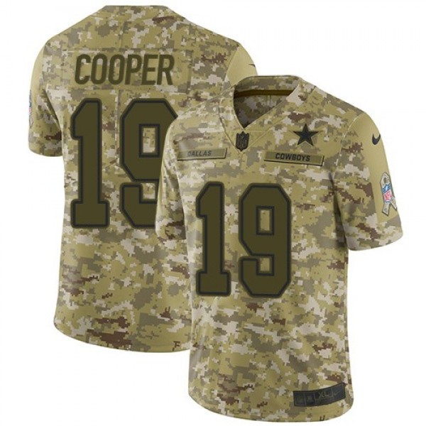 Nike Cowboys #19 Amari Cooper Camo Men's Stitched NFL Limited 2018 Salute To Service Jersey