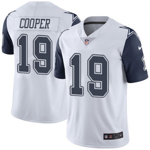 Nike Cowboys #19 Amari Cooper White Men's Stitched NFL Limited Rush Jersey