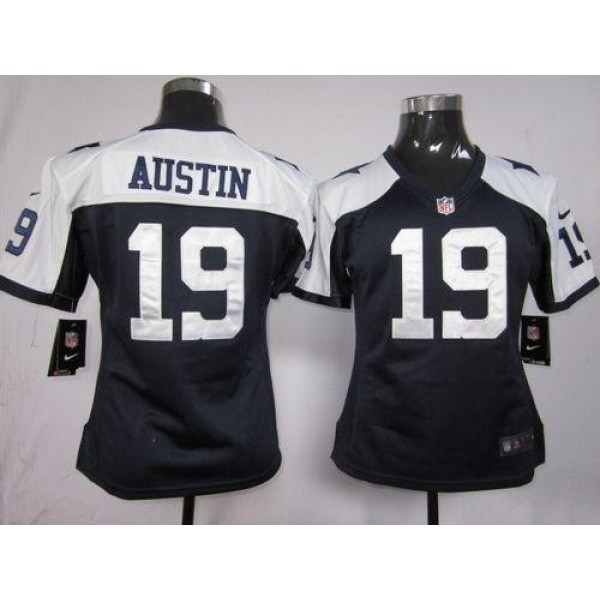 Women's Cowboys #19 Miles Austin Navy Blue Thanksgiving Throwback Stitched NFL Elite Jersey