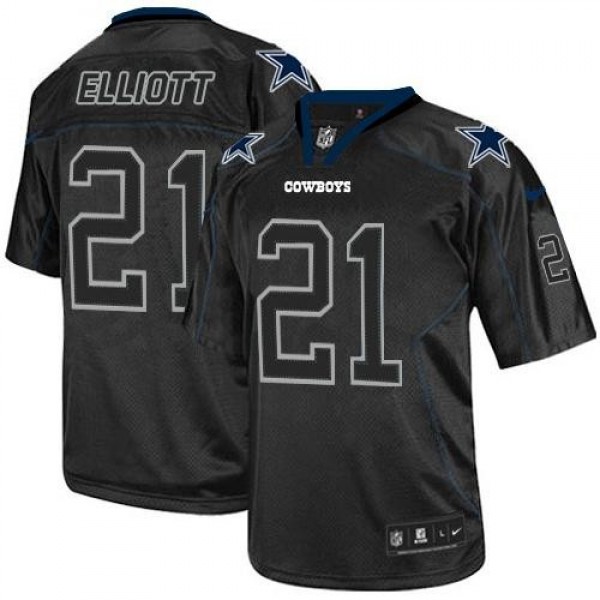 Nike Cowboys #21 Ezekiel Elliott Lights Out Black Men's Stitched NFL Elite Jersey