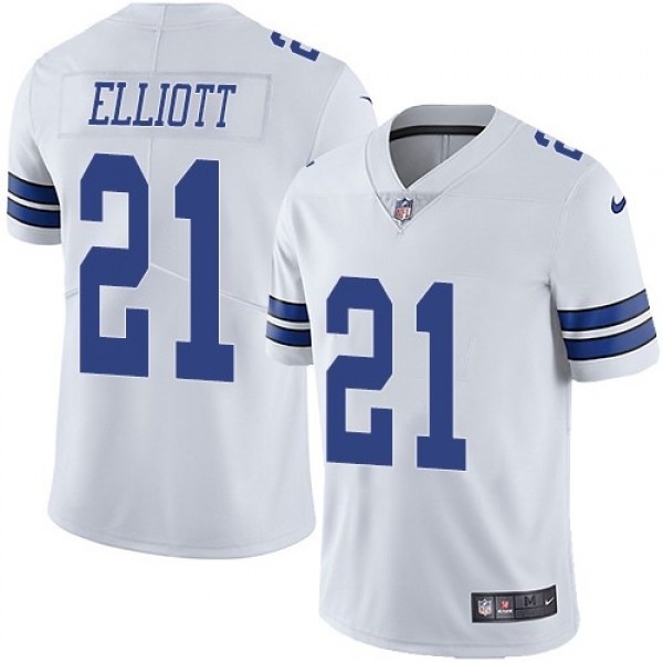 Nike Cowboys #21 Ezekiel Elliott White Men's Stitched NFL Vapor Untouchable Limited Jersey