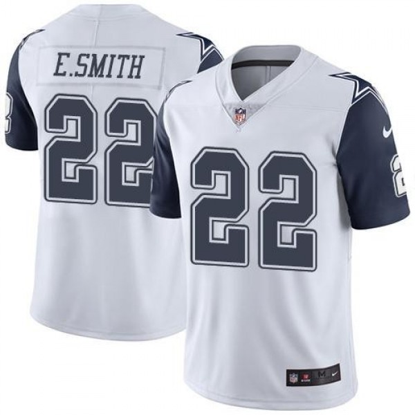 Nike Cowboys #22 Emmitt Smith White Men's Stitched NFL Limited Rush Jersey