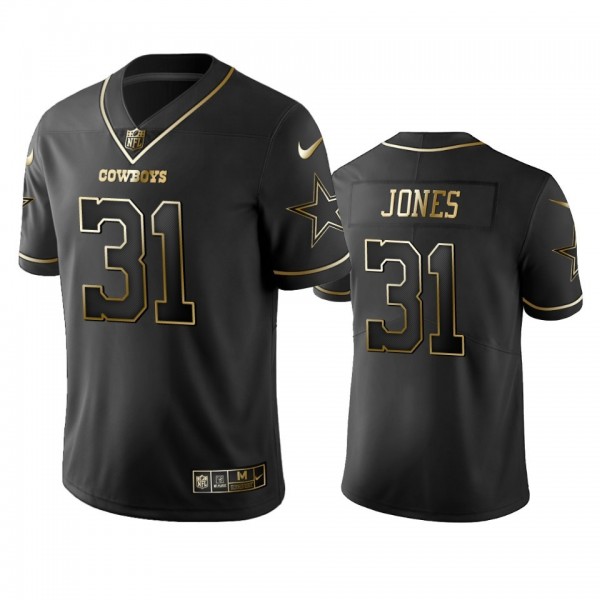 Nike Cowboys #31 Byron Jones Black Golden Limited Edition Stitched NFL Jersey