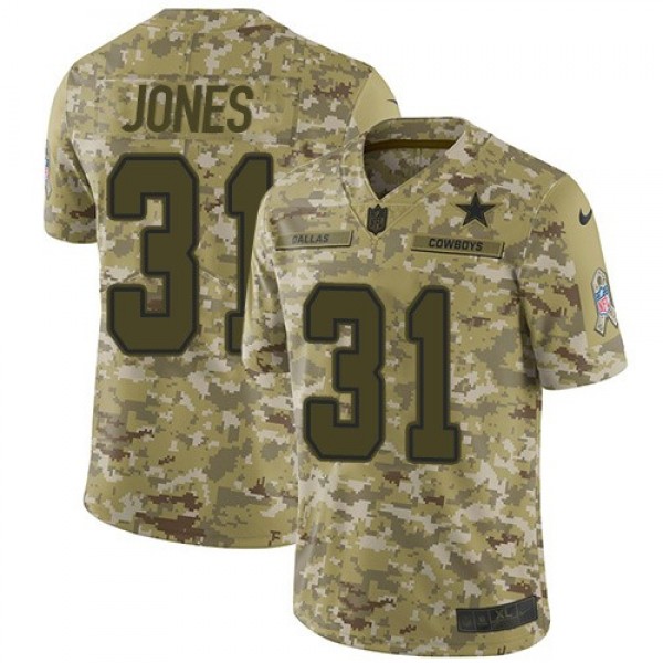 Nike Cowboys #31 Byron Jones Camo Men's Stitched NFL Limited 2018 Salute To Service Jersey