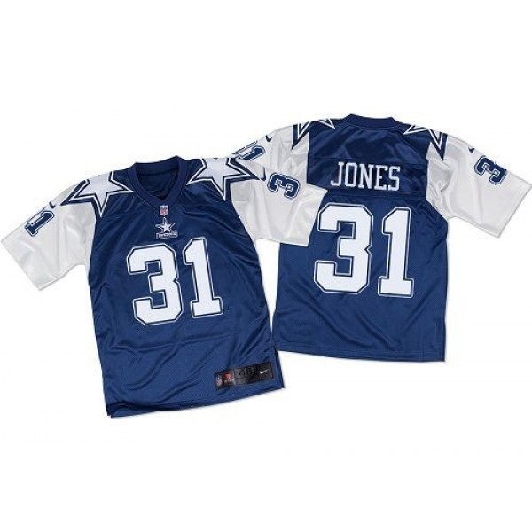 Nike Cowboys #31 Byron Jones Navy Blue/White Throwback Men's Stitched NFL Elite Jersey