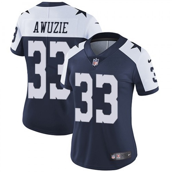Women's Cowboys #33 Chidobe Awuzie Navy Blue Thanksgiving Stitched NFL Vapor Untouchable Limited Throwback Jersey