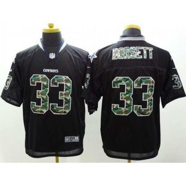 Nike Cowboys #33 Tony Dorsett Black Men's Stitched NFL Elite Camo Fashion Jersey