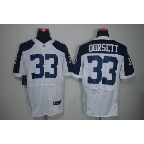 Nike Cowboys #33 Tony Dorsett White Thanksgiving Throwback Men's Stitched NFL Elite Jersey