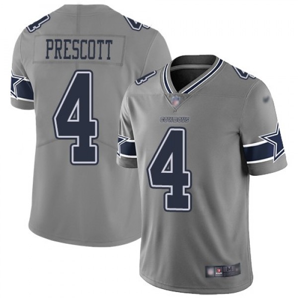 Nike Cowboys #4 Dak Prescott Gray Men's Stitched NFL Limited Inverted Legend Jersey