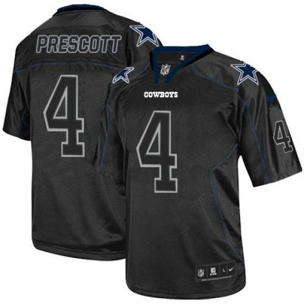 Nike Cowboys #4 Dak Prescott Lights Out Black Men's Stitched NFL Elite Jersey